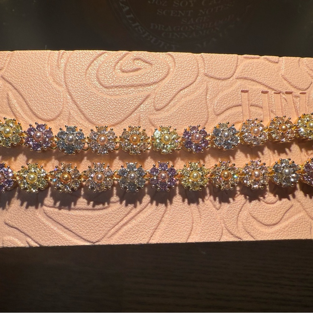 For Love and Lemons x Luv AJ Rare Daisy Pavé Necklace and Anklet Bundle